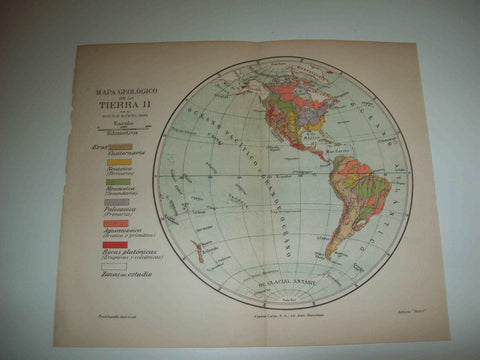 LAMINA ESPASA 8432: Mapa geologico de la Tierra