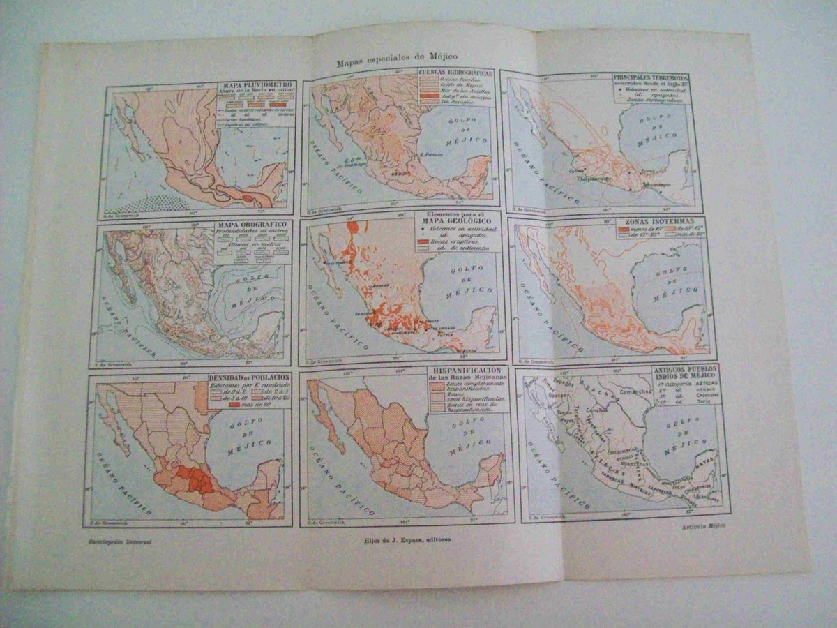 LAMINA ESPASA 11582: Mapas especiales de Mejico