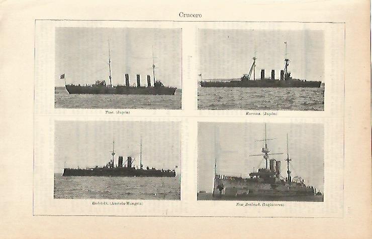 LAMINA ESPASA 14250: Crucero Tone de Japon Kurama de Japon Radetzki de Austria-Hungria y New Zealand de Inglaterra
