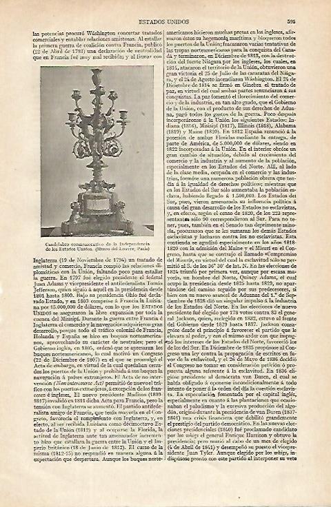 LAMINA ESPASA 16341: Candelabro de la Independencia de Estados Unidos