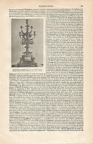 LAMINA ESPASA 16341: Candelabro de la Independencia de Estados Unidos