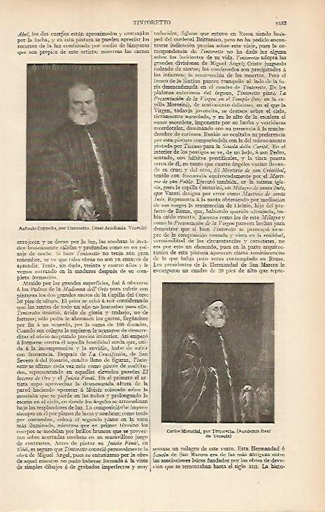 LAMINA ESPASA 8484: Retratos de Antonio Cappello y Carlos Morosini por Tintoretto