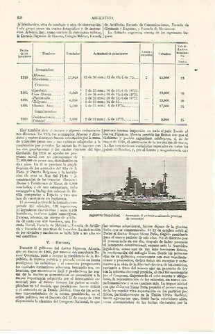 LAMINA ESPASA 19077: Acorazado Rivadavia de Argentina