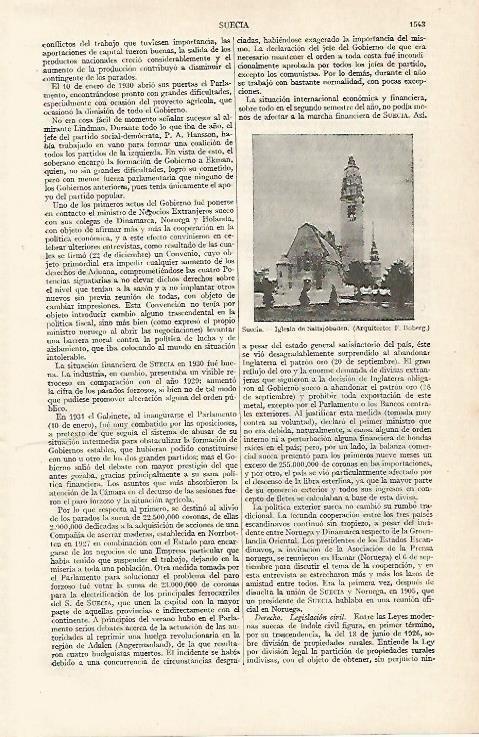 LAMINA ESPASA 14154: Iglesia de Saltsjobaden Suecia
