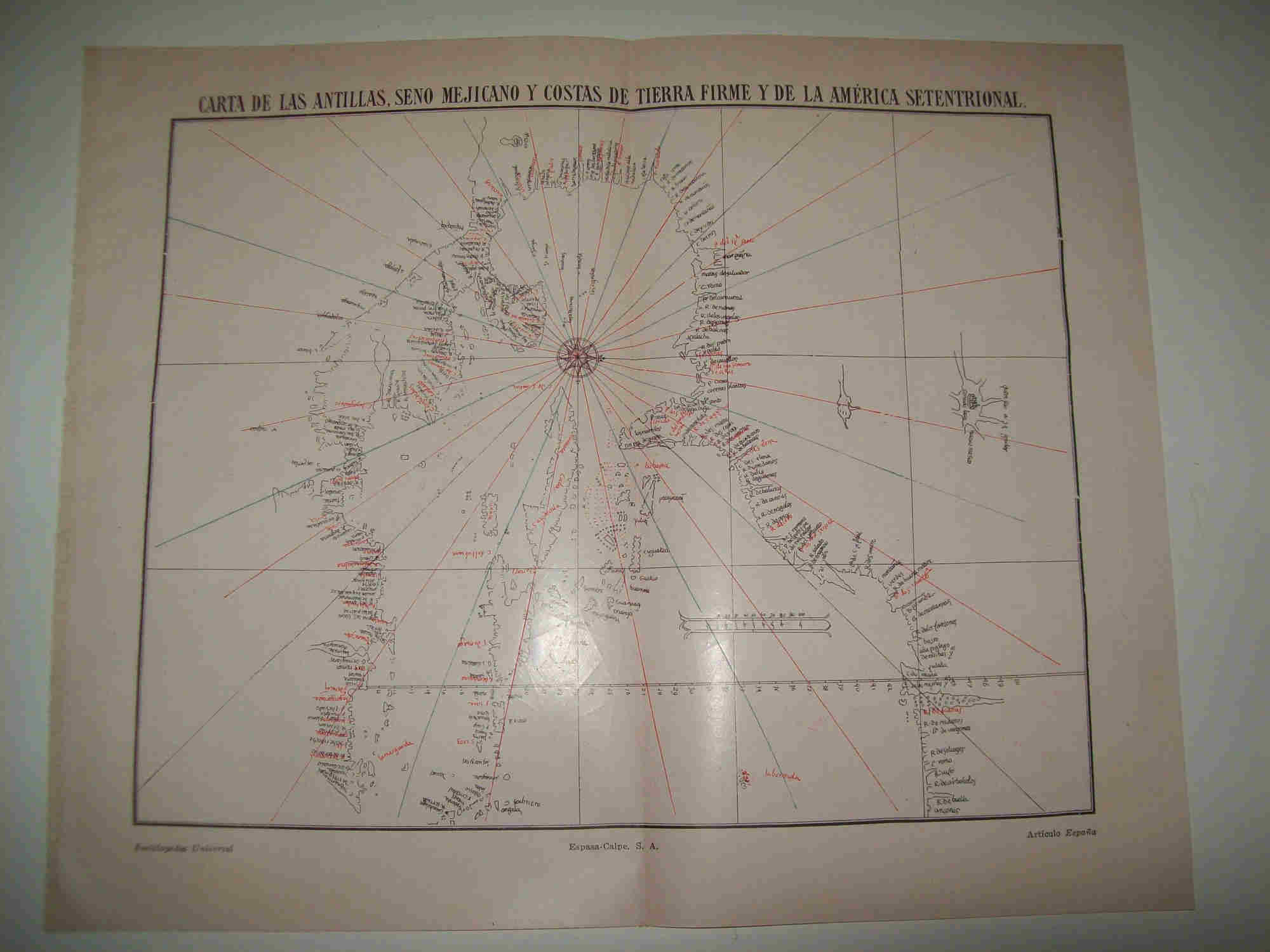 LAMINA ESPASA 19891: Carta de las Antillas
