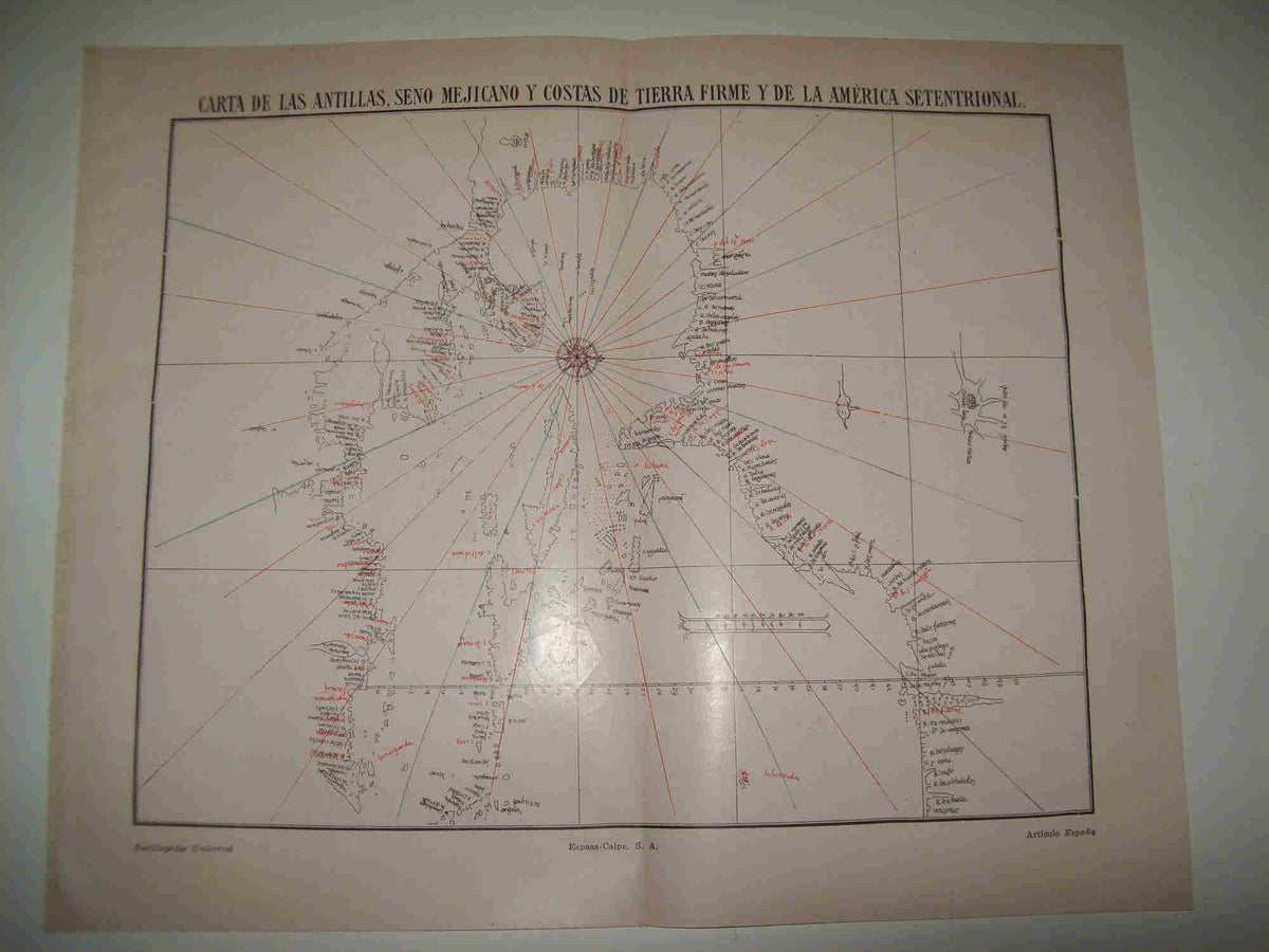 LAMINA ESPASA 19891: Carta de las Antillas