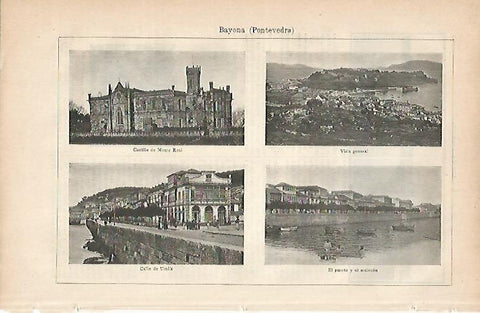 LAMINA ESPASA 9850: Vistas de Bayona  Pontevedra