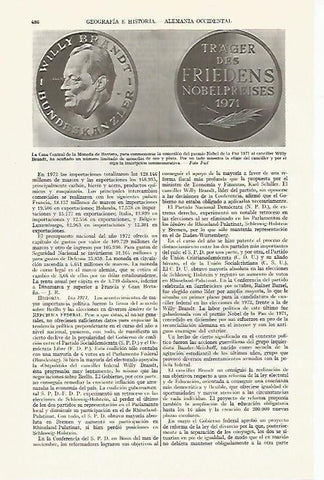 LAMINA ESPASA 13370: Moneda para conmemorar el Nobel de la Paz de 1971