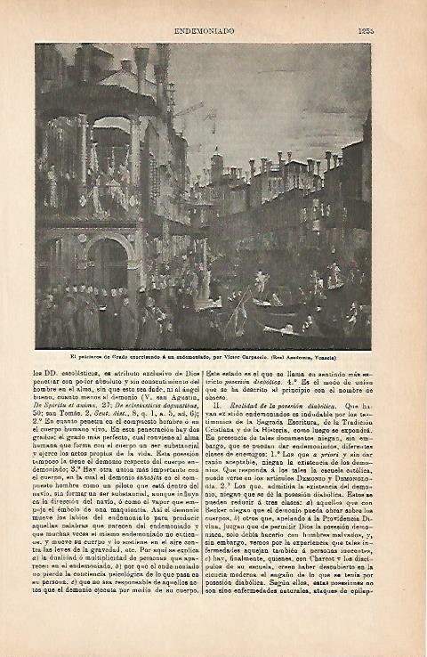 LAMINA ESPASA 6922: El patriarca de Grado exorcisando a un endemoniado por Carpaccio