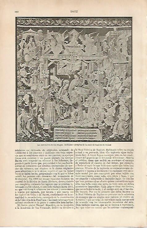 LAMINA ESPASA 6475: La Adoracion de los Magos. Tapiz de Reims