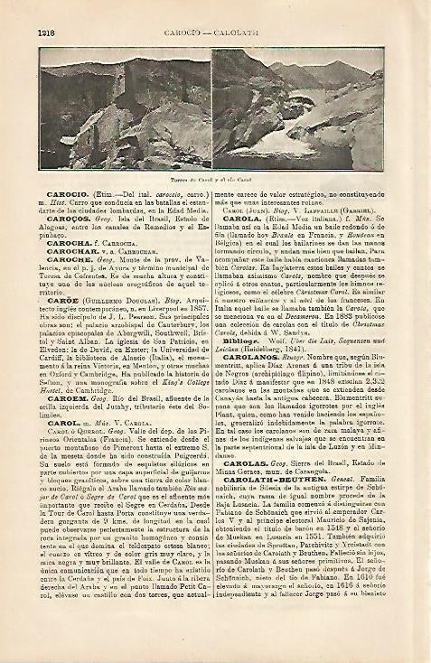 LAMINA ESPASA 4351: Torres de Carol y rio Carol Francia