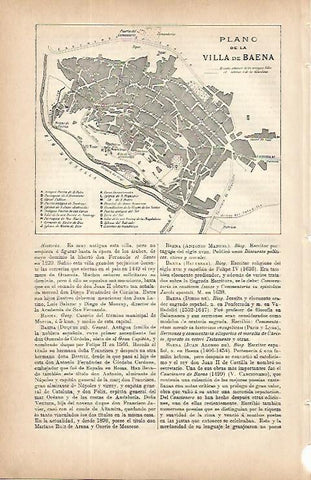 LAMINA ESPASA 9671: Plano de la Villa de Baena Cordoba