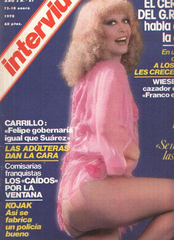 Revista: INTERVIU, Numero 0087: VERONICA LUJAN,cello lomo lado grapa
