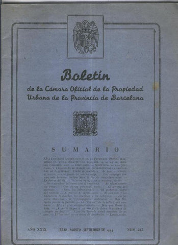 Boletin de la camara oficial de la propiedad urbana de la provincia de Barcelona numero 245