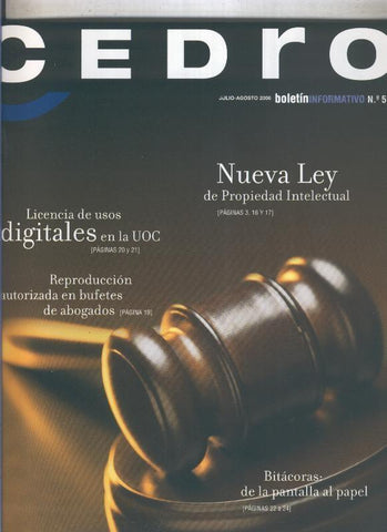 Cedro boletin informativo numero 55 (julio-agosto 2006)