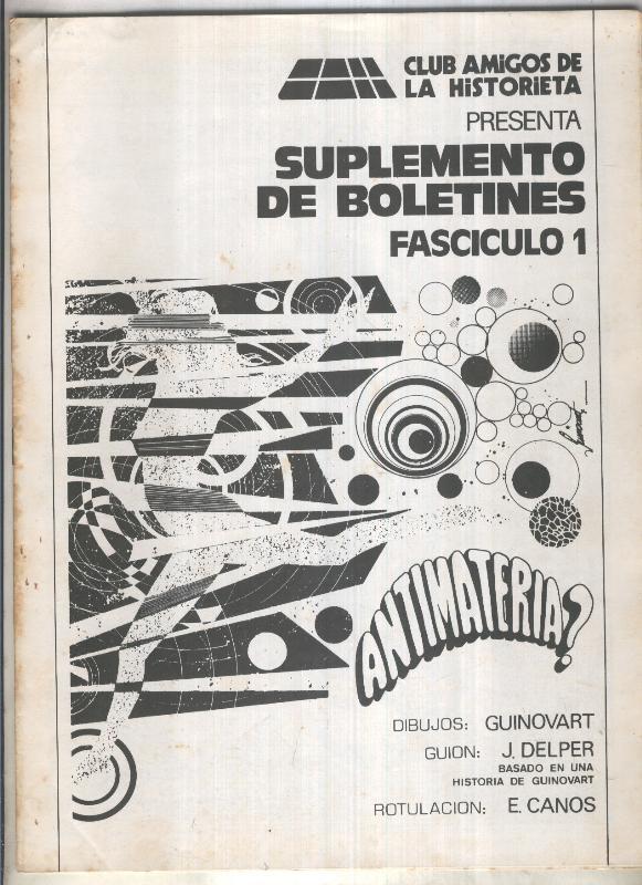 CAH: Suplemento de Boletines numero 1: Antimateria