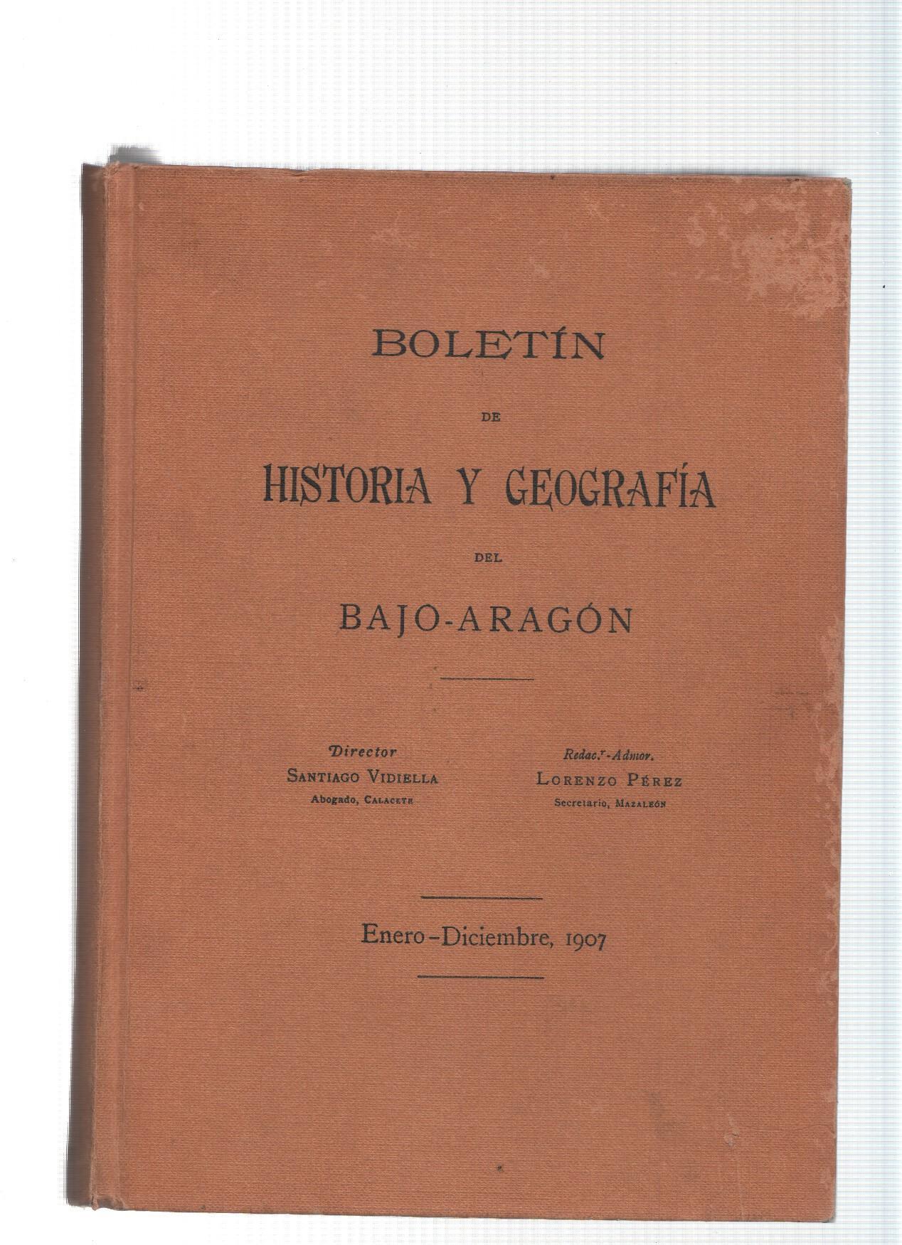 Boletin de Historia y Geografia del Bajo Aragon, enero-diciembnre 1907
