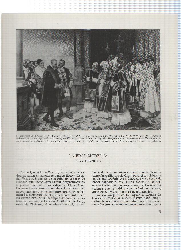 Lamina: Entrada de Carlos V en Yuste y Muerte de los comuneros de Castilla