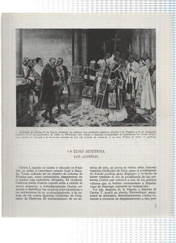 Lamina: Entrada de Carlos V en Yuste y Muerte de los comuneros de Castilla