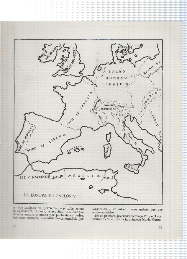 Lamina: Mapa de la Europa de Carlos V