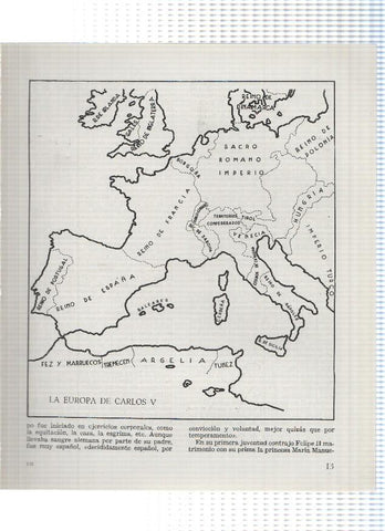 Lamina: Mapa de la Europa de Carlos V
