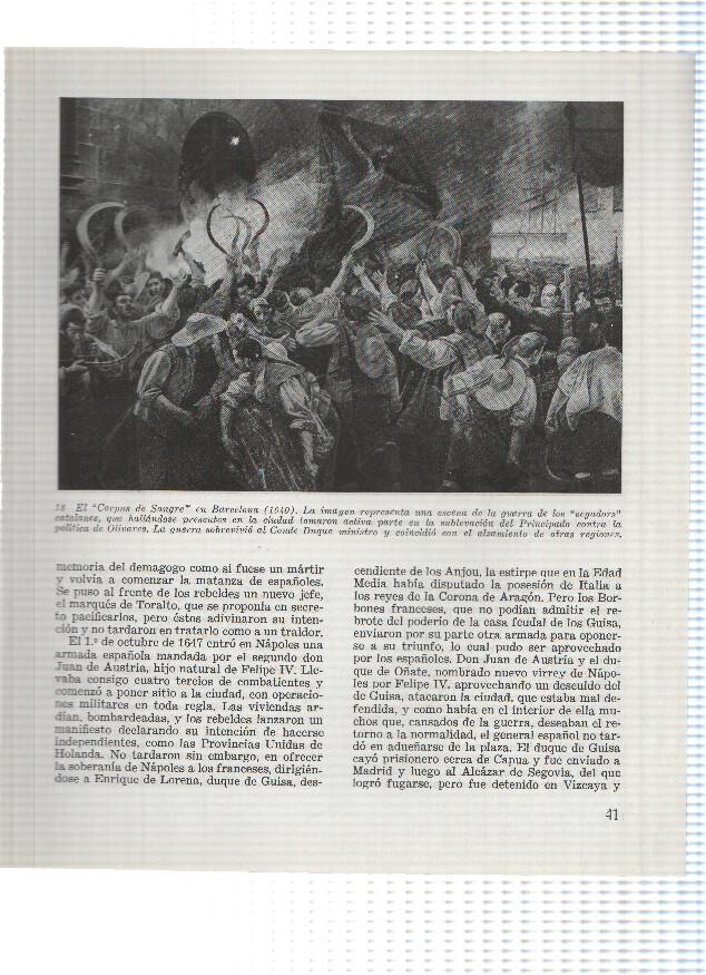 Lamina: El Corpus de Sangre en Barcelona en 1640 y Socorro de Lerida en 1649