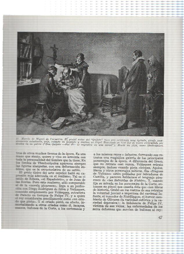 Lamina: Muerte de Miguel de Cervantes