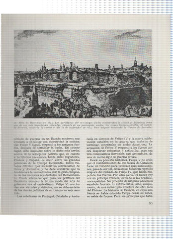 Lamina: Sitio de Barcelona en 1714
