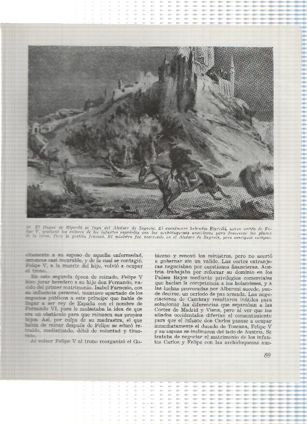 Lamina: Fuga del Duque de Riperda del Alcazar y Sitio de Mantua en 1735