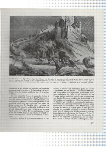 Lamina: Fuga del Duque de Riperda del Alcazar y Sitio de Mantua en 1735