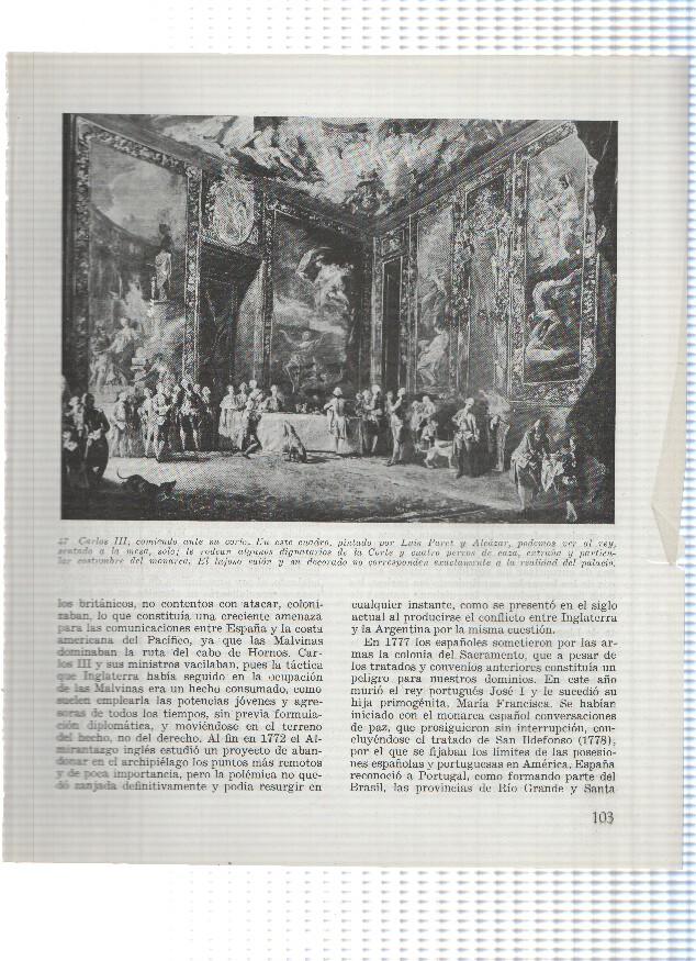 Lamina: Carlos III comiendo ante su corte