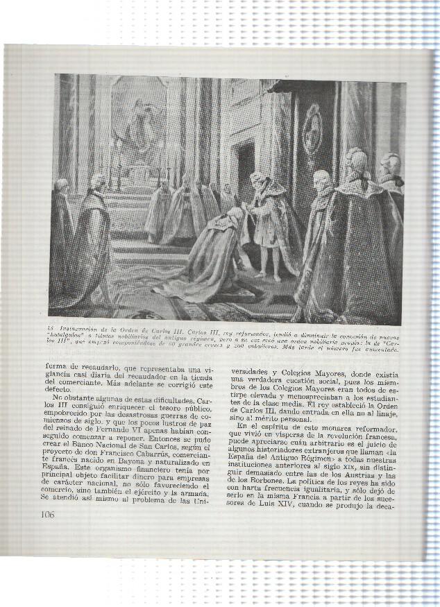 Lamina: Instauracion de la orden de Carlos III