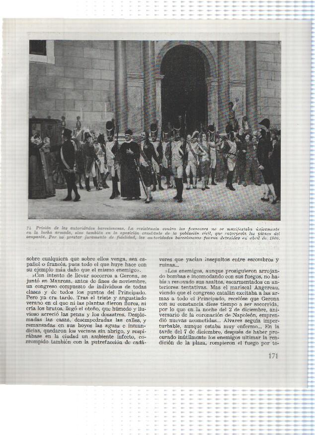Lamina: Prision de las autoridades Barcelonesas y La rendicion de Gerona