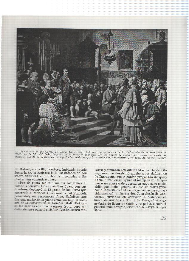 Lamina:  Juramento de las cortes de Cadiz