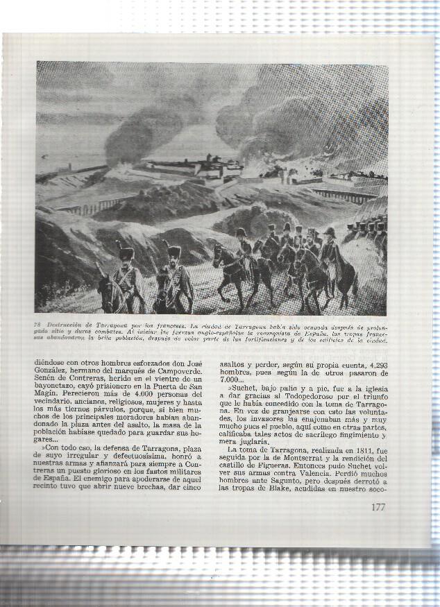 Lamina:  Destruccion de Tarragona por los franceses
