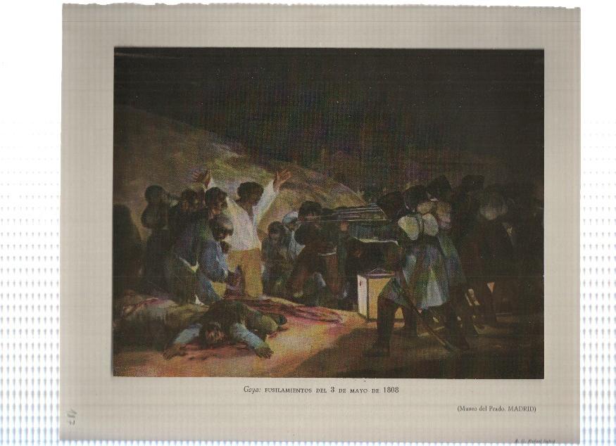 Lamina:  Los fusilamientos del 3 de mayo de 1808 por Goya