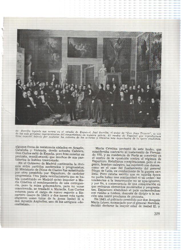 Lamina: Zorrilla leyendo sus versos en el estudio de Esquivel