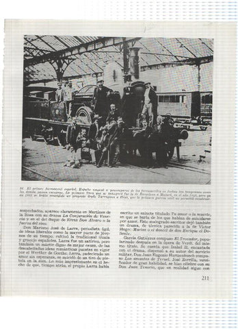 Lamina: Quema del Ponton en el puerto de Barcelona y El primer ferrocarril español