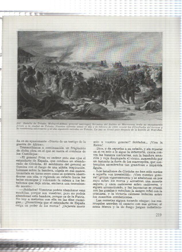 Lamina: Batalla de Tetuan y Entrada del ejercito de Africa en Madrid