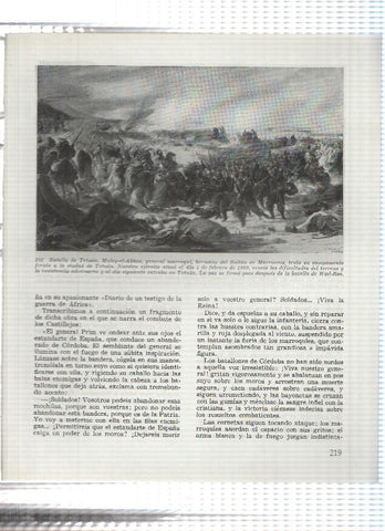 Lamina: Batalla de Tetuan y Entrada del ejercito de Africa en Madrid