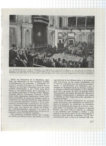 Lamina: Proclamacion de la primera republica y La batalla de Treviño