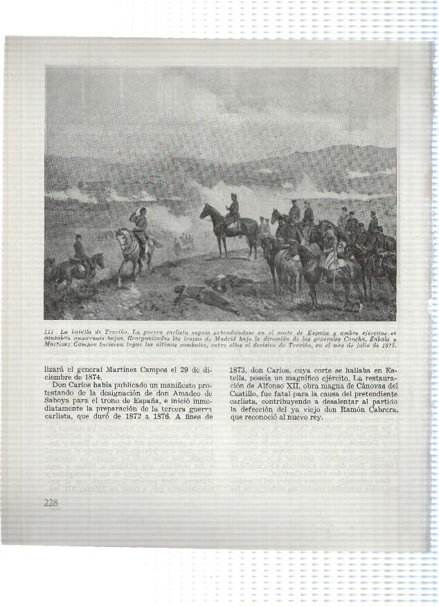 Lamina: Proclamacion de la primera republica y La batalla de Treviño