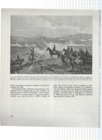 Lamina: Proclamacion de la primera republica y La batalla de Treviño