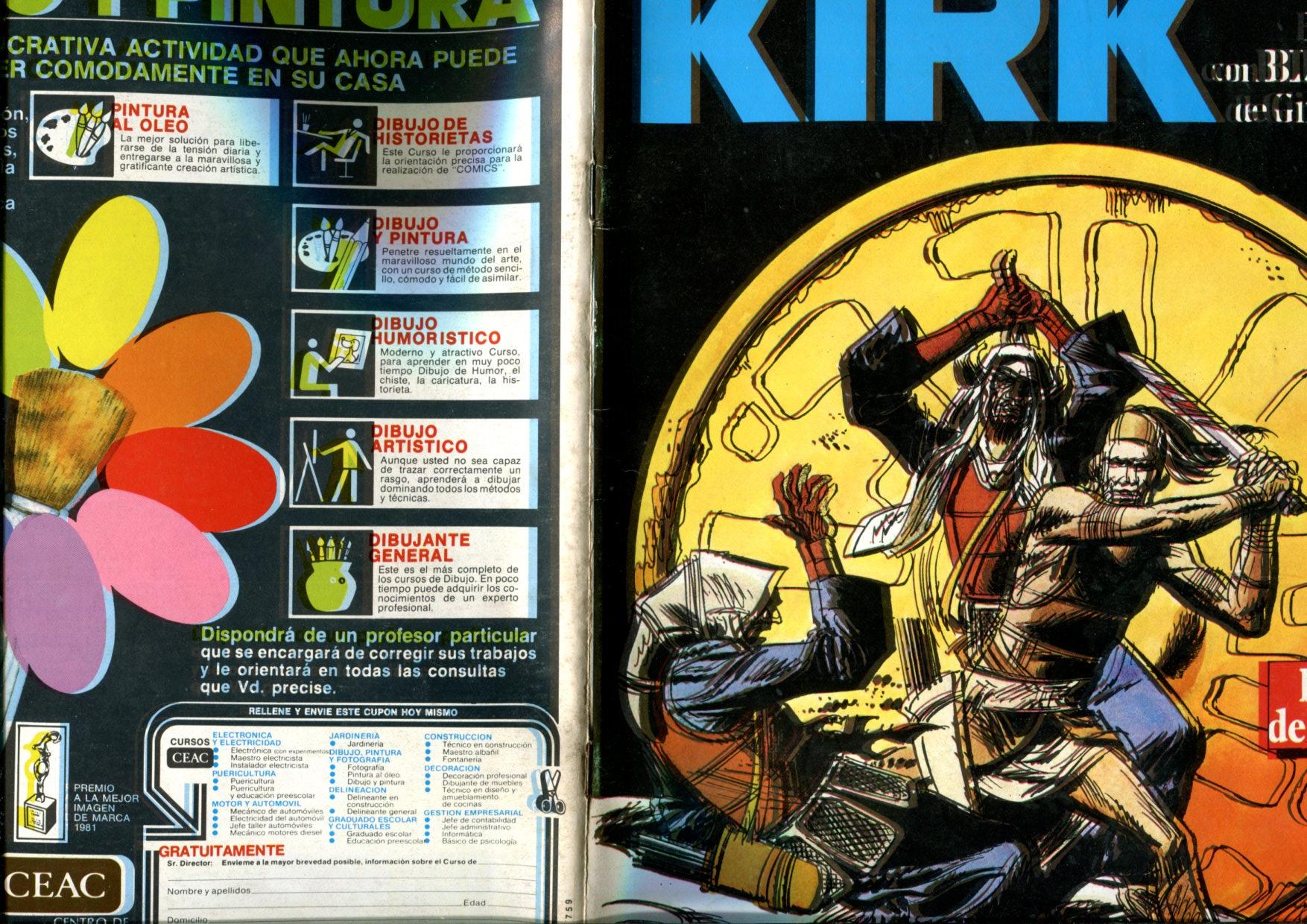 El comic de aventuras Kirk numero 07 (portada fuera de registro)
