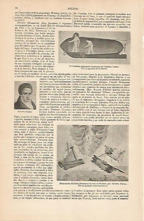 LAMINA ESPASA 24726: El Nautilus de R. Fulton