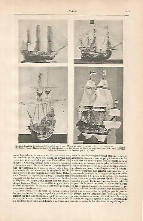 LAMINA ESPASA 24796: Modelos de galeon