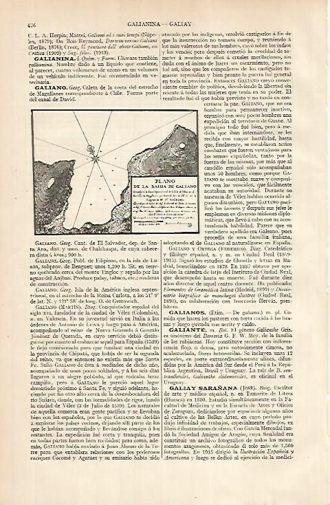 LAMINA ESPASA 24805: Plano de la Bahia de Galiano