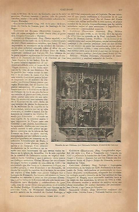 LAMINA ESPASA 24824: Retablo de San Ildefonso en la Catedral de Zamora