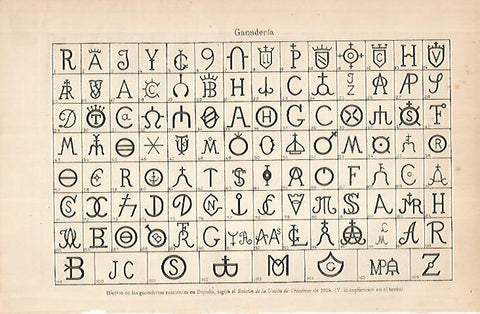 LAMINA ESPASA 24843: Hierros de las ganaderias de España