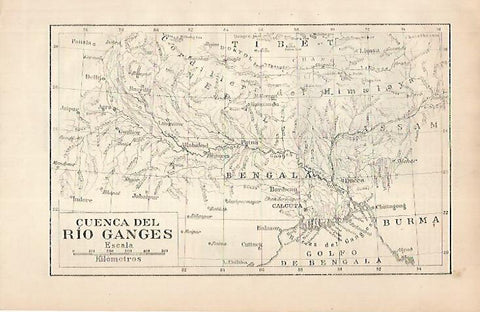 LAMINA ESPASA 24852: Mapa de la cuenca del rio Ganges